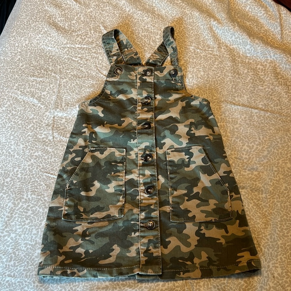 Toddler 4T camo overall dress
